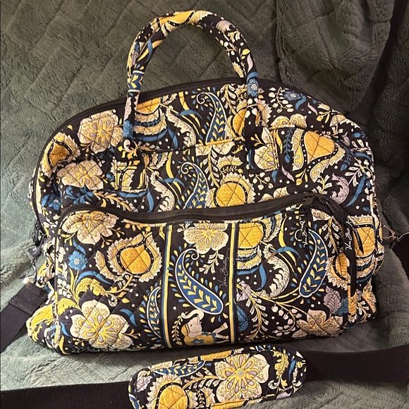 Vera Bradley Handbags - Vera Bradley “Ellie Blue” Retired WeekenderTravel Bag